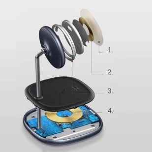 Baseus 2w1 bezprzewodowa ładowarka Qi / uchwyt magnetyczny bezprzewodowa ładowarka Qi do MagSafe 10W czarny (WXSW-C01) - Ładowarki do telefonów - miniaturka - grafika 16