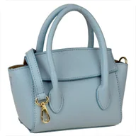 Torebki damskie - Borse in Pelle mała skórzana listonoszka baby blue - miniaturka - grafika 1