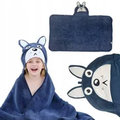 Okrycia kąpielowe dla dzieci - DZIECIĘCY RĘCZNIK KĄPIELOWY Z KAPTUREM SZYBKOSCHNĄCY Z MIKROFIBRY PONCZO - miniaturka - grafika 1