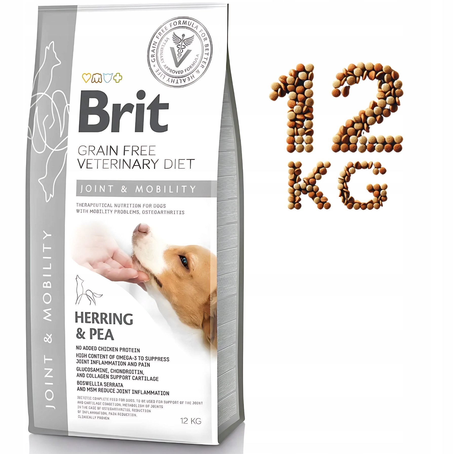 Brit VET Brit Veterinary Diet Joint&Mobility Herring&Pea Sucha Karma dla psa op 12kg