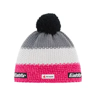 Czapki damskie - Czapka zimowa z wełną merino Eisbar Star Pompon MU SKA pink/white/grey - ONE SIZE - miniaturka - grafika 1
