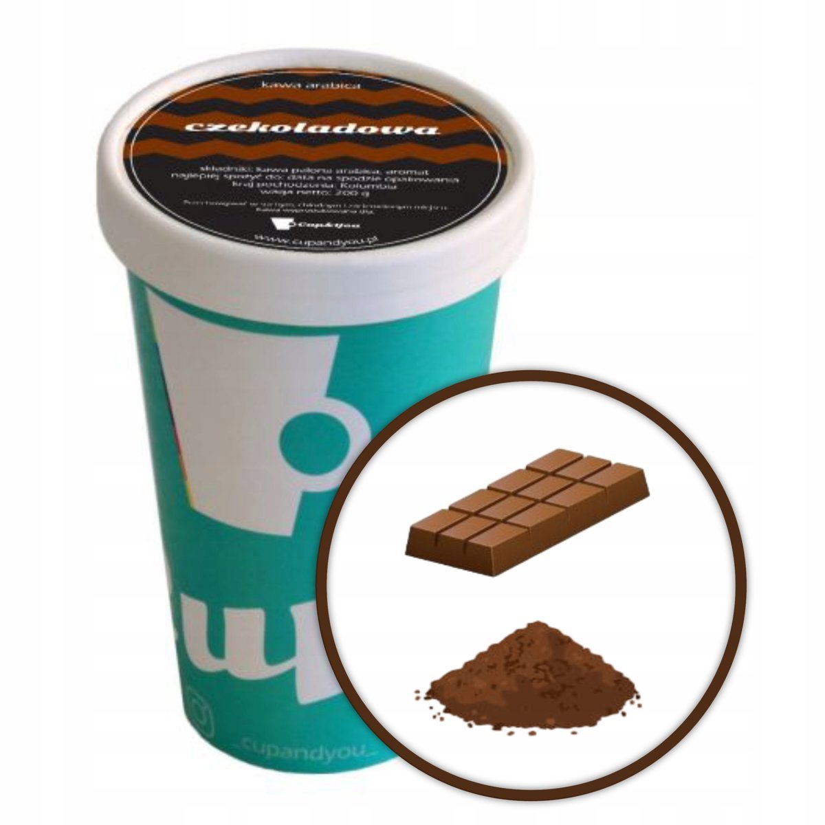 Kawa aromatyzowana smak CZEKOLADOWY mielona PREMIUM ARABICA deserowa 200g - smakowa uczta dla podniebienia