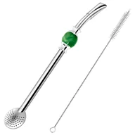 Pozostałe akcesoria kuchenne - Bombilla zielonym z kamieniem + czyścik - miniaturka - grafika 1