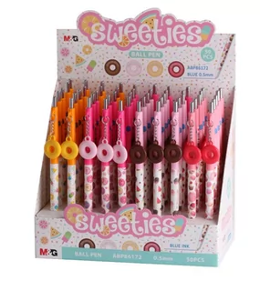 M&amp;G Długopis pstrykany Sweeties 0,5mm niebieski(50szt) - Przybory szkolne - miniaturka - grafika 1
