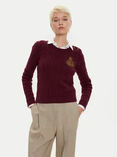 LAUREN RALPH LAUREN Sweter 200962263002 Bordowy Slim Fit - Swetry damskie - miniaturka - grafika 1