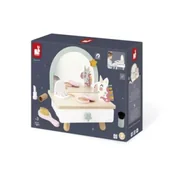 Zabawy w naśladowanie dorosłych - Mała toaletka drewniana z akcesoriami Jednorożec 3+ Janod - miniaturka - grafika 1