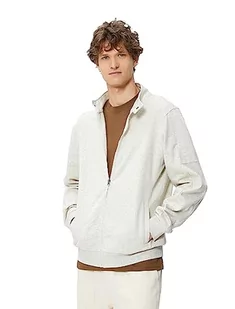 Koton Męska bluza zapinana na zamek błyskawiczny z okrągłym dekoltem, 031 (szary), L - Bluzy męskie - miniaturka - grafika 1