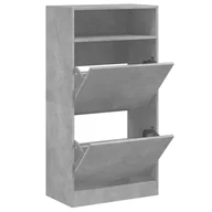 Szafki na buty - vidaXL Szafka na buty betonowa szara 60x34x116 cm materiał drewnopochodny - miniaturka - grafika 1