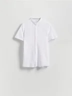 Koszule męskie - Reserved - Koszula super slim fit ze stójką - biały - miniaturka - grafika 1