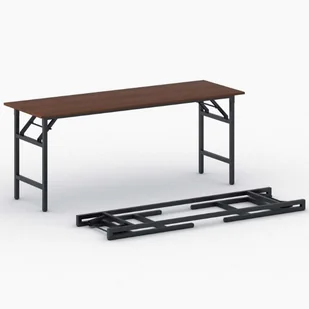 B2B Partner Stół konferencyjny FAST READY z czarnym stelażem, 1700 x 500 x 750 mm, czereśnia 499531 - Stoły i stoliki do biura - miniaturka - grafika 1