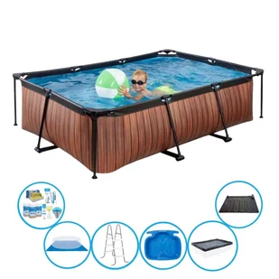 EXIT Schwimmbad Timber Style - Basen ramowy 220x150x60 cm - Wraz z akcesoriami - Baseny ogrodowe - miniaturka - grafika 1