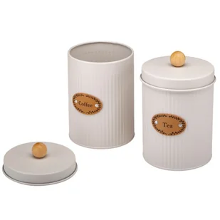 Komplet 2 pojemniki SIMO COFFEE TEA beż kawa herbata - Pojemniki kuchenne - miniaturka - grafika 1