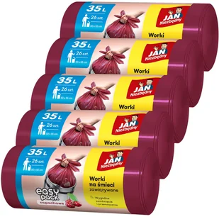 Zestaw 5x zapachowych wiśniowych worków na śmieci Easy-Pack Jan Niezbędny, 35L - 130 szt. - Worki na śmieci - miniaturka - grafika 1