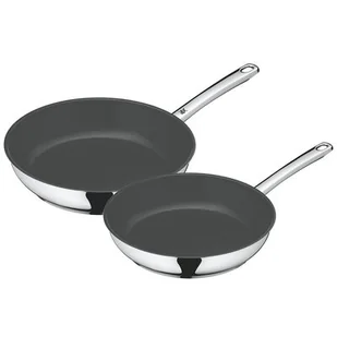 WMF zestaw 2 patelni ze stali nierdzewnej Cromargan, pokrytych powłoką ceramiczną, średnica: 24 i 28 cm, kompatybilność z kuchenkami indukcyjnymi, konieczność mycia ręcznego 0741609990 - Zestawy garnków i patelni - miniaturka - grafika 1