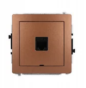Gniazdka elektryczne - Gniazdo komputerowe pojedyncze 1xRJ45 Karlik Deco 9DGKBO-3 kategoria 6, 8-stykowy, bez pola opisowego brązowy metalik - miniaturka - grafika 1