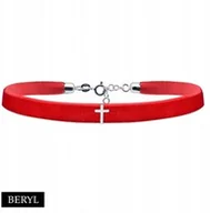 Biżuteria religijna - Naszyjnik CHOKER SREBRO 925 krzyż - miniaturka - grafika 1