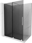 Ścianki i drzwi prysznicowe - Mexen Velar ścianka prysznicowa rozsuwana Walk-in 140 x 200 cm, grafit 8 mm, biała - 871-140-000-43-20 - miniaturka - grafika 1