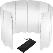 Pokrowce na grilla - 10 szt. składana aluminiowa osłona przeciwwietrzna do kuchenki kempingowej na zewnątrz, osłona przeciwwietrzna do kuchenki gazowej - miniaturka - grafika 1