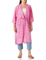 Swetry damskie - ONLY CARMAKOMA Women's CARSTACEY 3/4 kardigan AOP kurtka z dzianiny, super różowa/aOP: GRAPFIC Tile, 42 - miniaturka - grafika 1