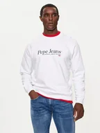 Bluzy męskie - Pepe Jeans Bluza PM582699 Biały Regular Fit - miniaturka - grafika 1