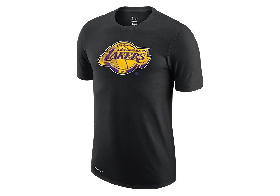 Nike Nba Los Angeles Lakers Earned Edition Logo Dri-Fit Tee Black