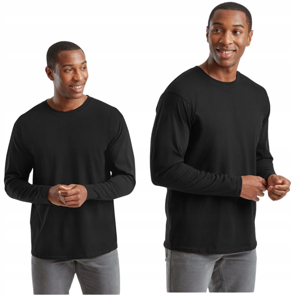 Koszulka Męska T-shirt Długi Rękaw PRMEMIUM 310360 FRUIT of LOOM CZARNA S