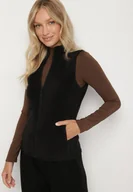 Kamizelki damskie - Czarna Kamizelka Polarowa z Bawełną Anerrise - miniaturka - grafika 1