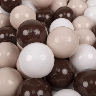 KiddyMoon Plastikowe piłeczki 7cm pastelowy beż-brązowy-biały 50 Zabawka zestaw kulek - Suche baseny - miniaturka - grafika 1