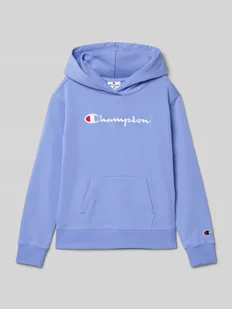 Bluza z kapturem z wyhaftowanym logo - Bluzy dla dziewczynek - miniaturka - grafika 1