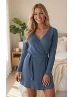 Piżamy damskie - Passion Moonelle - Trzyczęściowa piżama z szlafrokiem, Niebieska Wariant/Rozmiar: XL DOSTAWA 24h GWRANCJA - miniaturka - grafika 1