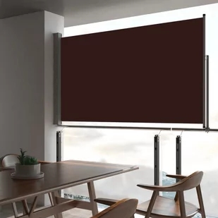 vidaXL Zwijana markiza boczna na patio, 140 x 300 cm, brązowa vidaXL - Markizy - miniaturka - grafika 9