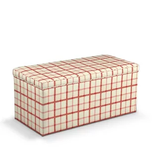 Dekoria.pl Dekoria.pl Skrzynia tapicerowana ecru tło czerwona kratka 120 × 40 × 40 cm Avinon 526-131-15 - Pufy i podnóżki - miniaturka - grafika 1