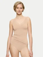 Piżamy damskie - Triumph Top Feel Of Modal 10221637 Beżowy Slim Fit - miniaturka - grafika 1