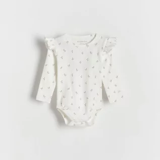 Body dla niemowląt - Reserved - Bawełniane body w kwiaty - Kremowy - grafika 1