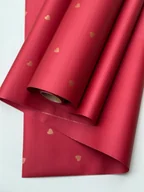 Folia, papier śniadaniowy, serwetki - Papier Folia satynowy do pakowania prezentow SERDUSZKA wino + złoty - miniaturka - grafika 1