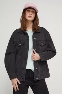 Kurtki damskie - Abercrombie & Fitch kurtka jeansowa damska kolor czarny przejściowa oversize - grafika 1