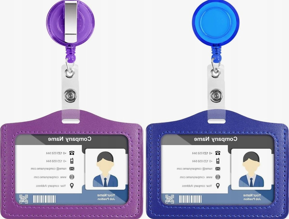 UCHWYT IDENTYFIKATOR 2 SZTUKI 105X8CM ETUI SKÓRZANE TELESKOPOWE WYSUWANE