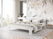 Łóżka - Łóżko dwuosobowe do sypialni MATILDA 160 drewniane białe - miniaturka - grafika 1