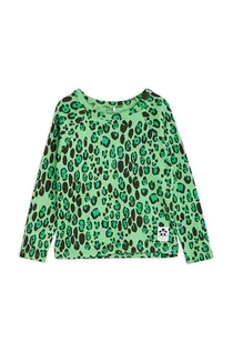 Bluzki dla dziewczynek - Mini Rodini longsleeve bawełniany dziecięcy kolor zielony wzorzysty - grafika 1