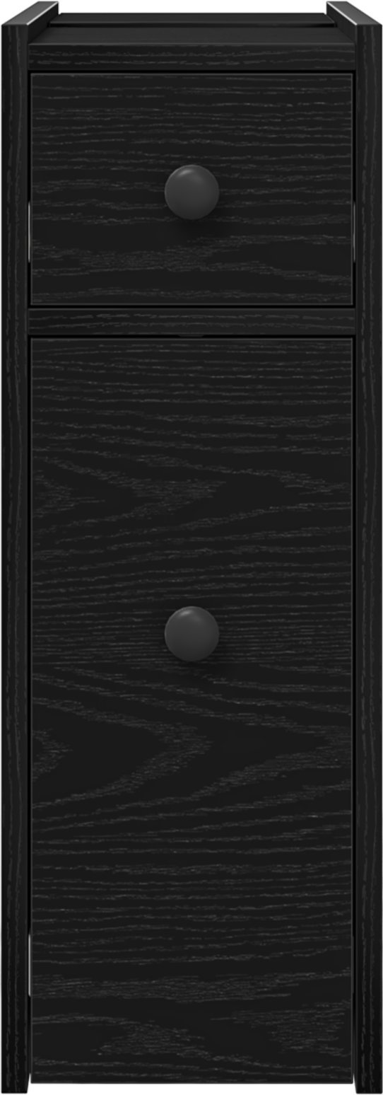 vidaXL Wąska Szafka Łazienkowa z Kółkami z Dębu Czarnym