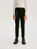 Spodnie i spodenki dla dziewczynek - Reserved - Spodnie z łańcuszkiem - czarny - miniaturka - grafika 1