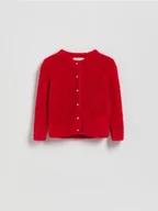 Bluzy dla dziewczynek - Reserved - Kardigan z ozdobnymi guzikami - czerwony - miniaturka - grafika 1