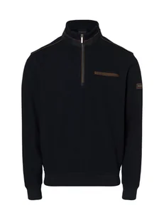 Bugatti Męski sweter Mężczyźni Bawełna niebieski jednolity, XL - Swetry męskie - miniaturka - grafika 1