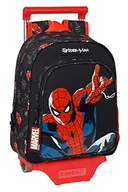 Plecaki - Safta SPIDERMAN Hero plecak model 524 z wózkiem Model 705, z kieszenią 3D, idealny dla dzieci w różnym wieku, wygodny i wszechstronny, jakość i wytrzymałość, 27x10x33 cm, kolor czarny, czarny, Estándar, Casual - miniaturka - grafika 1