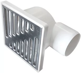 KRATKA KANALIZACYJNA BIAŁA 110 BOCZNA CHROM K10BH - Akcesoria hydrauliczne - miniaturka - grafika 1