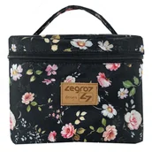 Akcesoria podróżnicze - Stylowa kosmetyczka w kwiaty z rączką - miniaturka - grafika 1