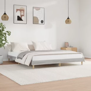 vidaXL Rama łóżka, szary dąb sonoma, 120x200cm materiał drewnopochodny - Łóżka - miniaturka - grafika 1