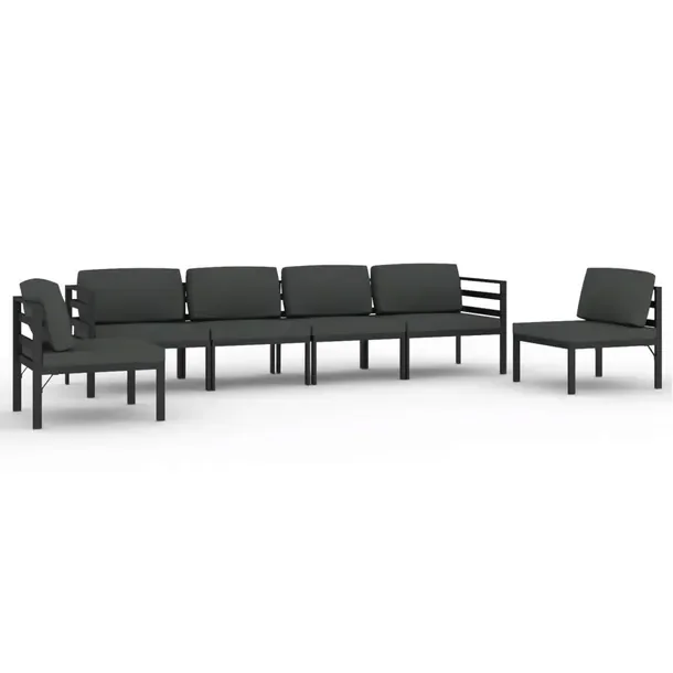 Modułowy zestaw wypoczynkowy do ogrodu antracytowy, aluminiowy