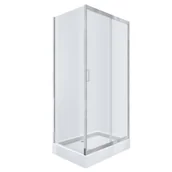 Kabiny prysznicowe - Kabina prysznicowa NAMELESS Durasan 100x80 chrom prostokątna z brodzikiem zestaw 1szt. - miniaturka - grafika 1