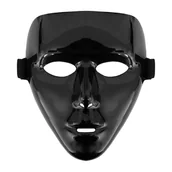 Balony i akcesoria - Czarna Maska Na Całą Twarz Na Halloween Z Gumką - miniaturka - grafika 1